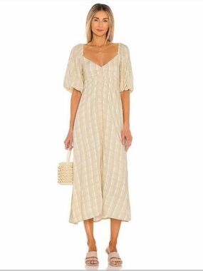 faithfull meadows midi dress Faithfull The Brand Floral Print Midi Dress - Blue